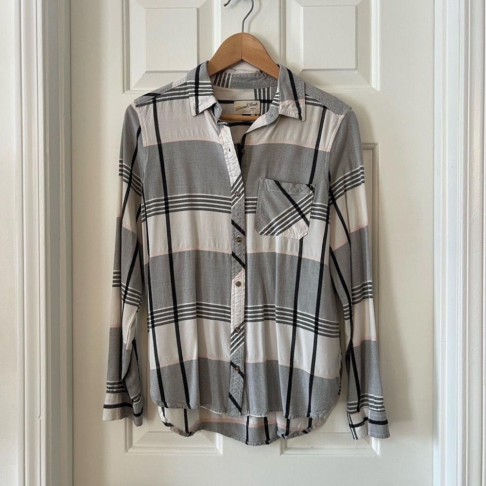 Universal Thread Black and White Plaid Shirt